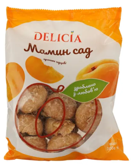 Пряники сирцеві Delicia Мамин сад зі смаком абрикоса 300 г